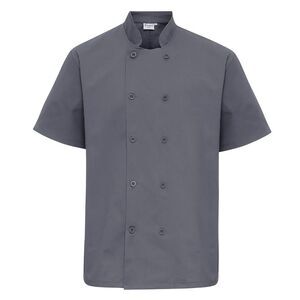 Premier Mens Short-Sleeved Chef Jacket / Steel
